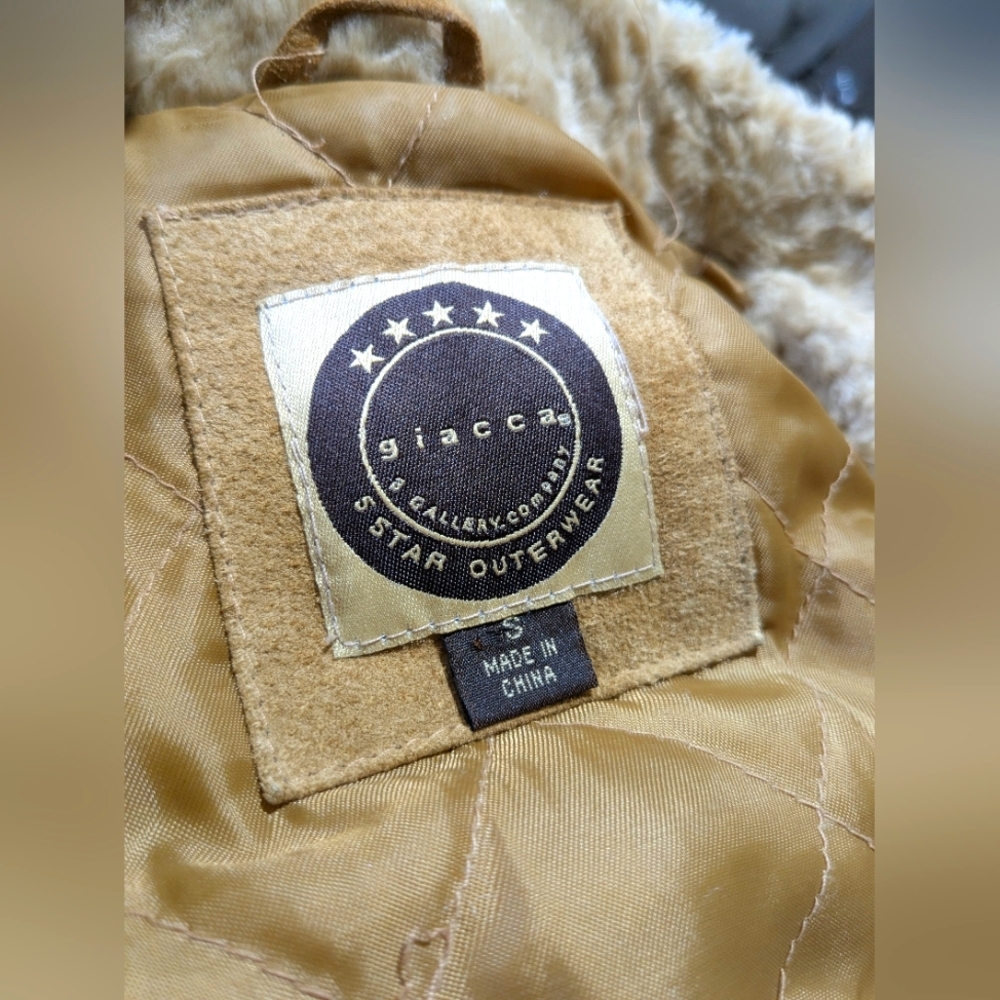 Vintage Giacca Long Leather And Shearling Fitted Button Front Penny Lane Coat S - Picture 12 of 13